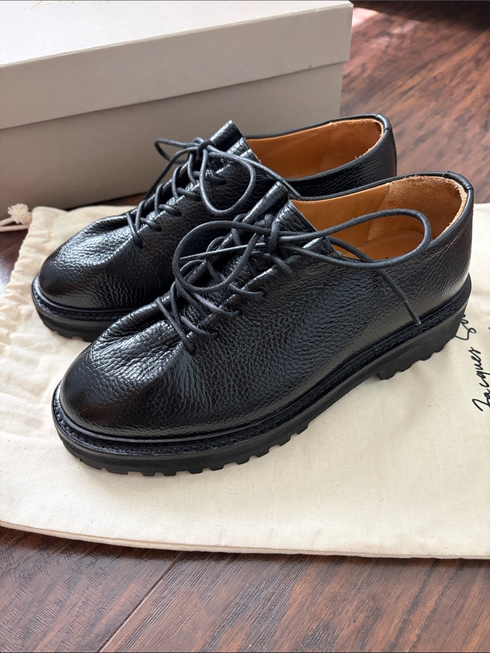 Jacques Solovière Paris EDOUARD LUG GRAINED BLACK Size 37 - Picture 6 of 8